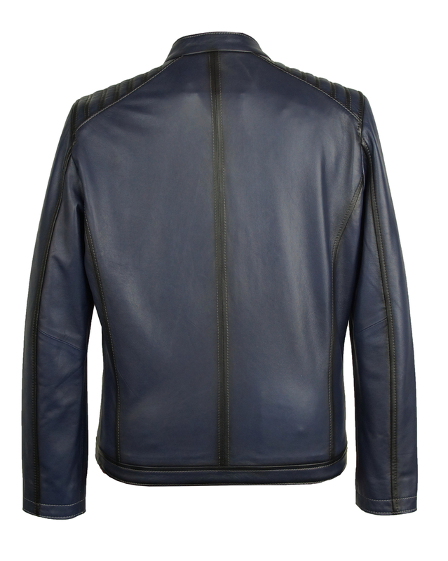 Bukowski Kurtka skórzana męska zapinana na zamek pilotka casual