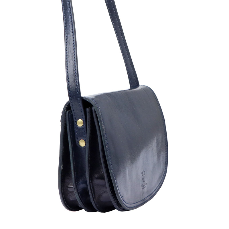 Florence Skórzana damska listonoszka przez ramię dwie komory kieszenie