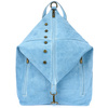 Błękitny plecak damski zamszowy skórzany na ramię Włoski W14