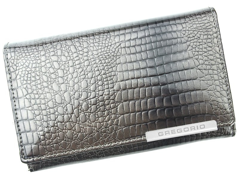 Gregorio lakierowana damska portmonetka skóra naturalna wzór krokodyla