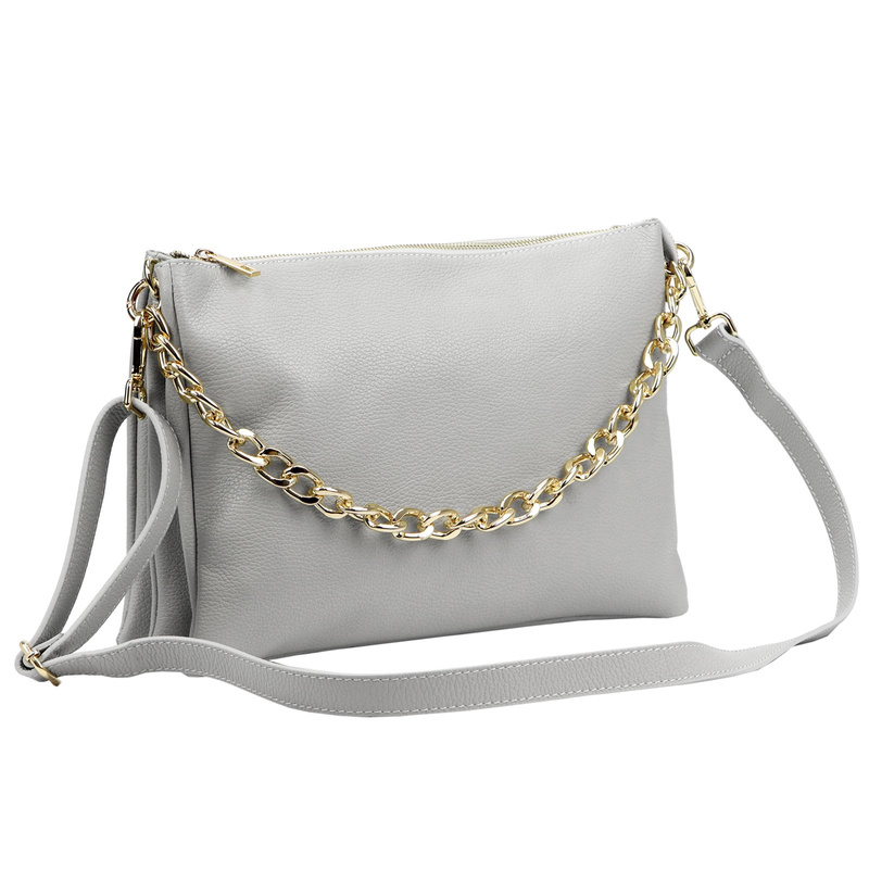 Vera Pelle damska listonoszka skórzana torebka przez ramię 3 komory