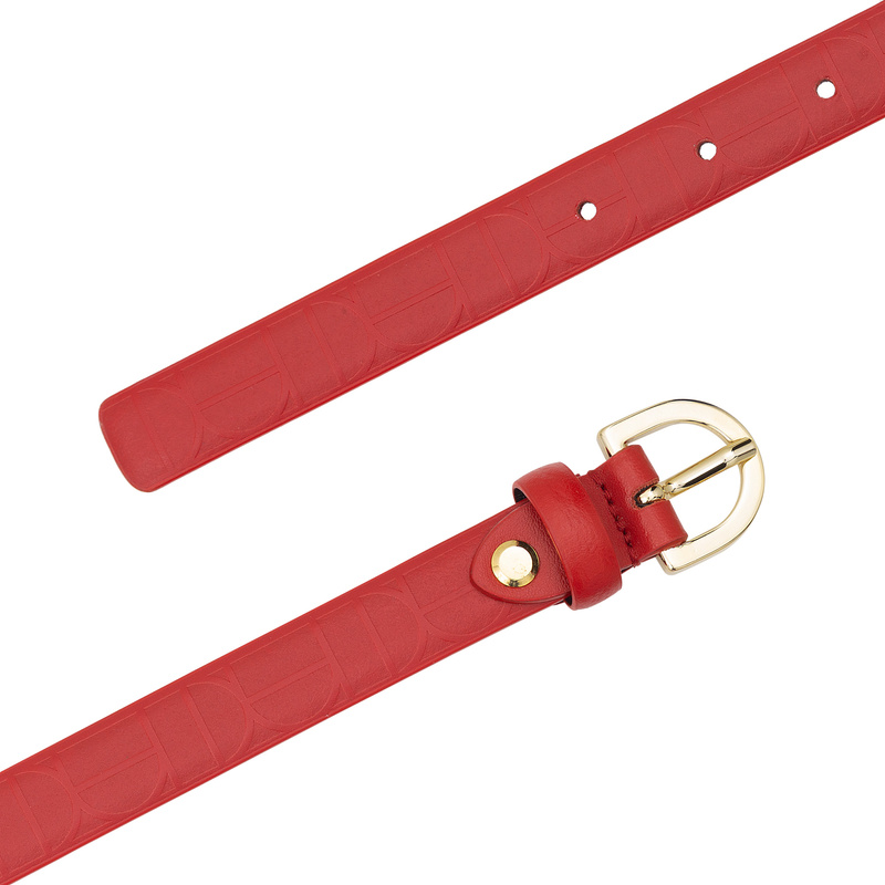 DUDU Damski skórzany pasek Skinny Waist Belt, Made in Italy, H 20mm, do sukienek, spodni jeansowych, ze złotą klamrą