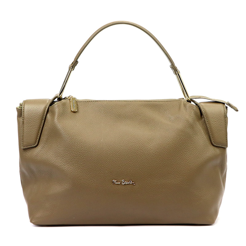 Duża Skórzana damska shopperbag torebka na ramię z uchwytem Pierre Cardin