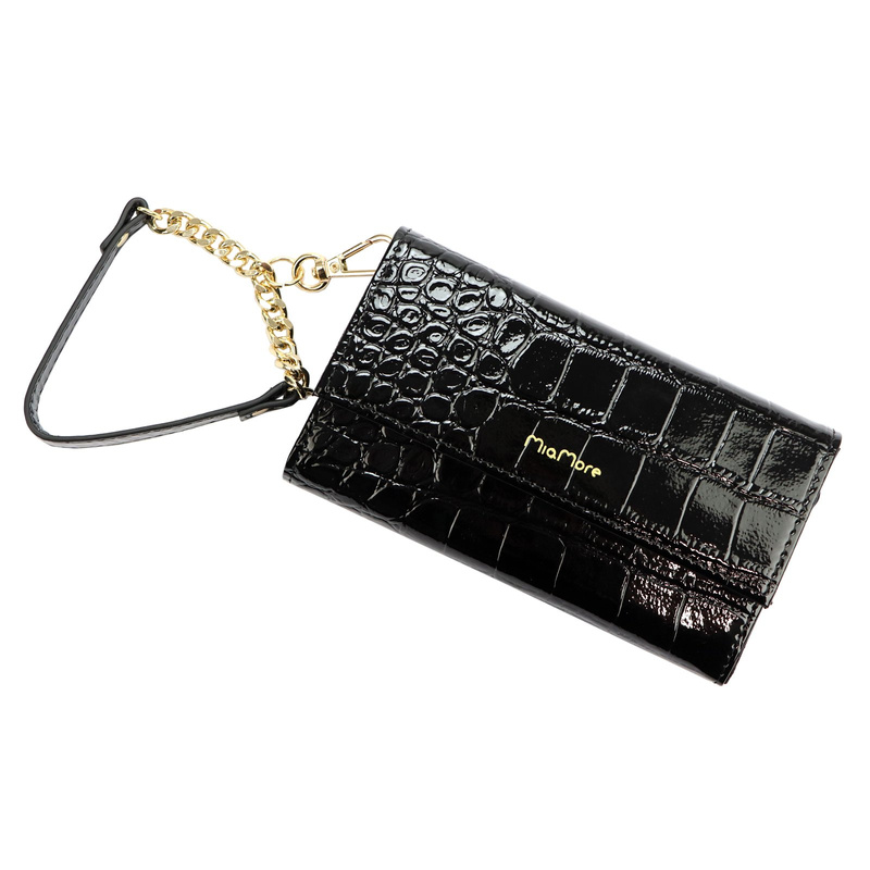 MiaMore etui Iphone 12 PRO case z klapą wzór skóra krokodyla z łańcuszkiem