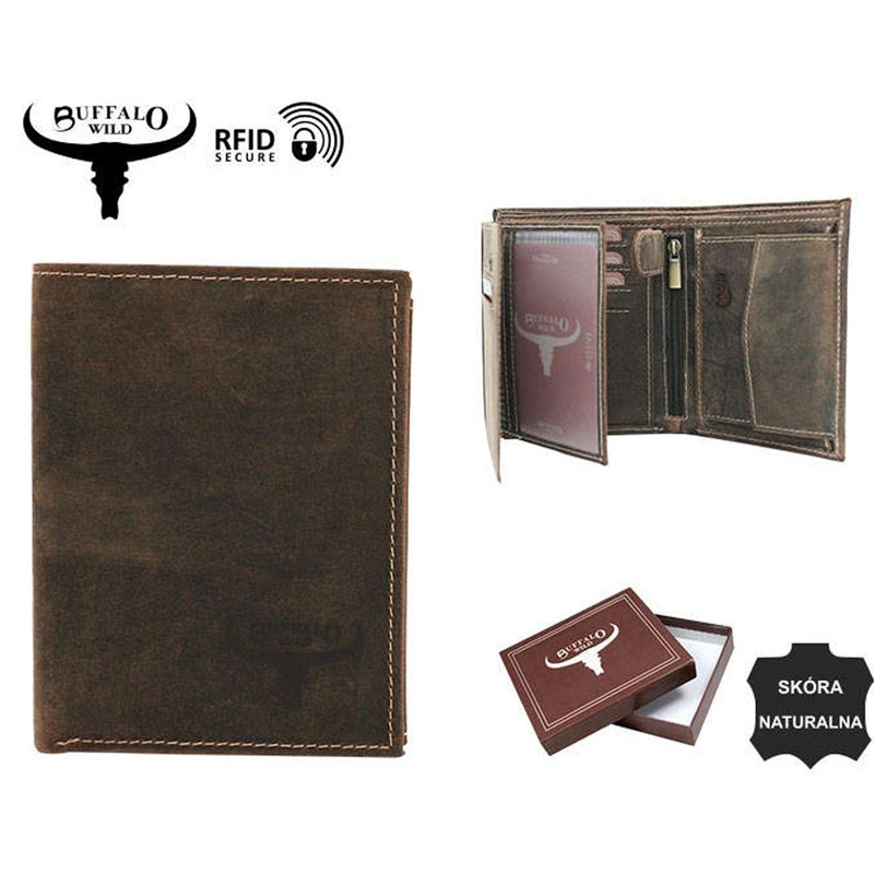 Skórzany męski portfel Wild RM-04-BAW BUFFALO