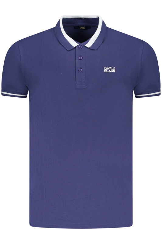 CAVALLI CLASS POLO KRÓTKI RĘKAW MĘSKI NIEBIESKI