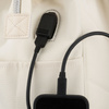 Plecak damski z poliestru w kolorze ecru z miejscem na laptopa i portem USB - Peterson