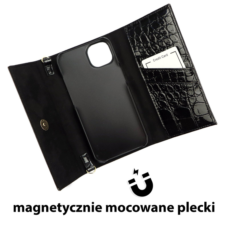 MiaMore Etui na telefon damskie wzór skóra krokodyla iPhone 11 case z klapą
