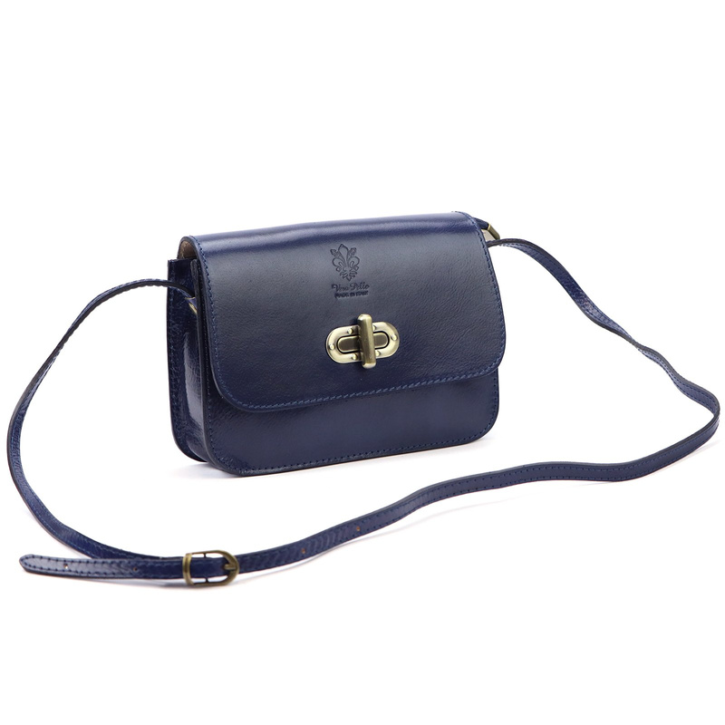 Florence Skórzana elegancka damska listonoszka torebka na ramię z klapą