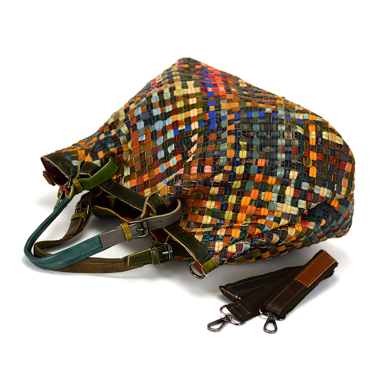 Duża Torebka skórzana na ramię oryginalny wzór