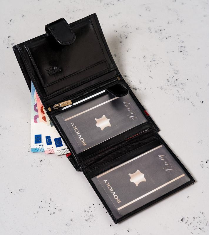 Skórzany męski portfel Rovicky N62L-RVTP RFID