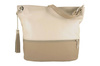 Skórzana torebka worek - Kremowo-beżowa