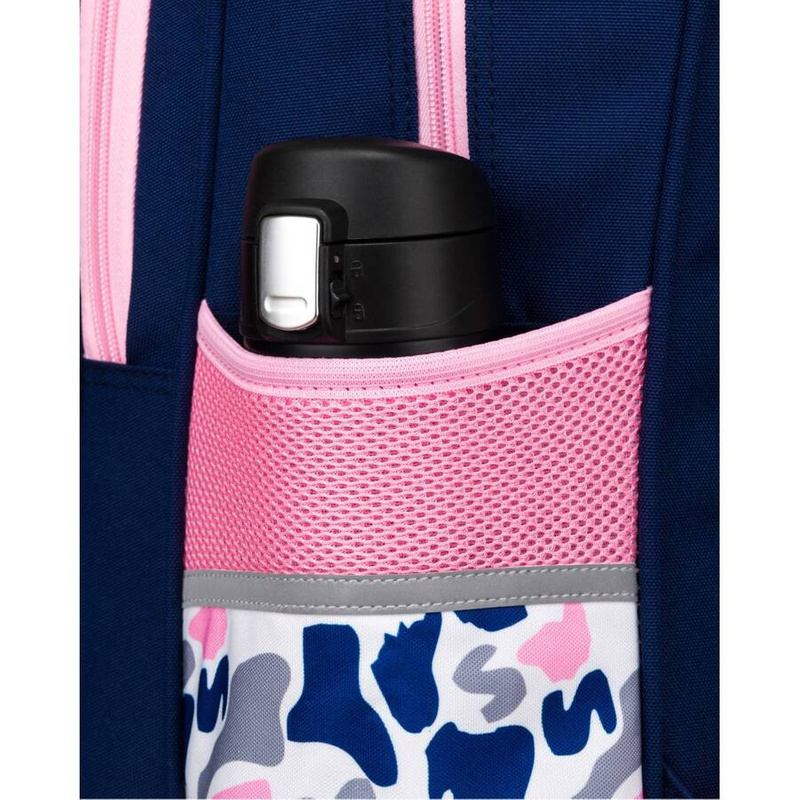 Praktyczny plecak z poliestru w kolorze granatowo-różowym na ergonomicznych szelkach - Peterson