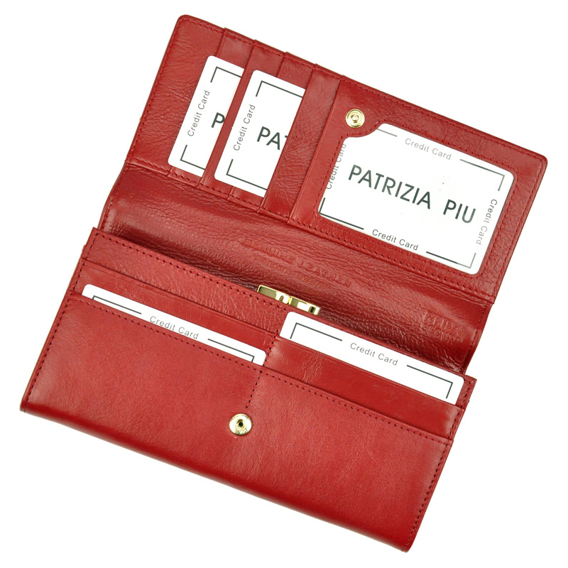 Podłużny Skórzany damski portfel PATRIZIA z RFID