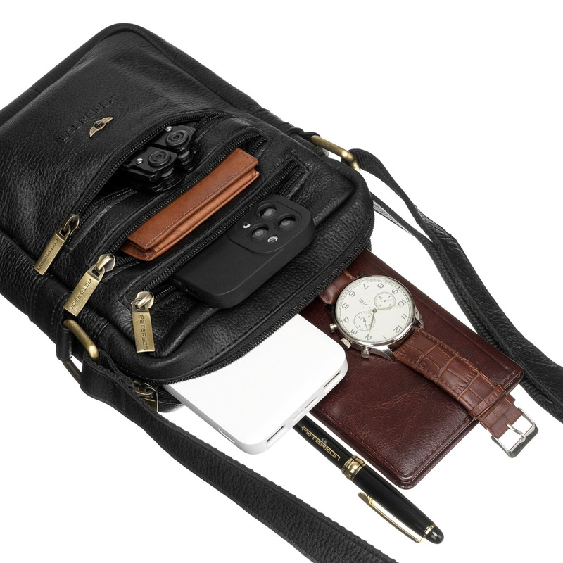 Saszetka męska z naturalnej skóry Peterson PTN 250-NDM