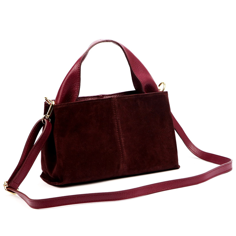 Stylowa Zamszowa damska listonoszka torebka z dopinanym paskiem od Luka