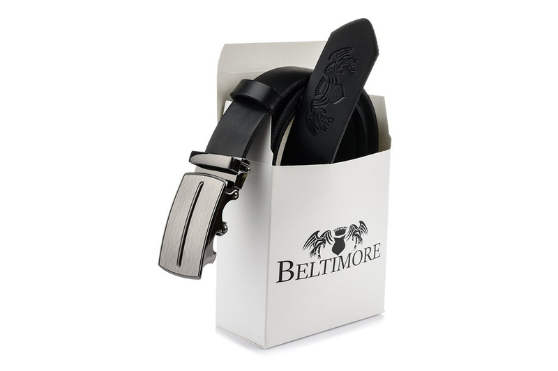 Beltimore skórzany męski pasek czarny automat A55 : Kolory - czarny, Rozmiar pasków - r.120-135 cm