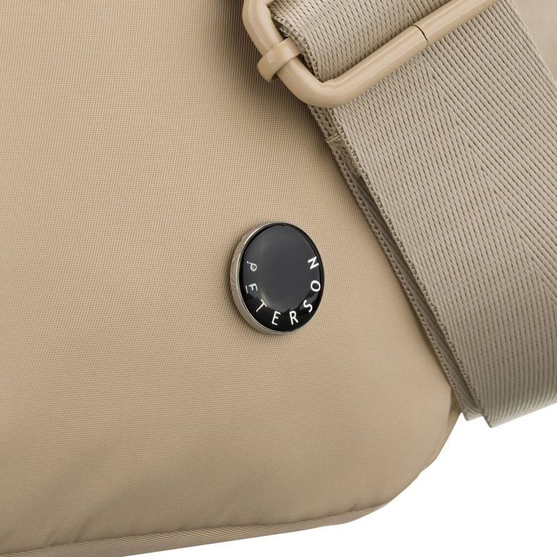 Miejska llistonoszka damska z poliestru w kolorze ecru zamykana suwakiem - Peterson