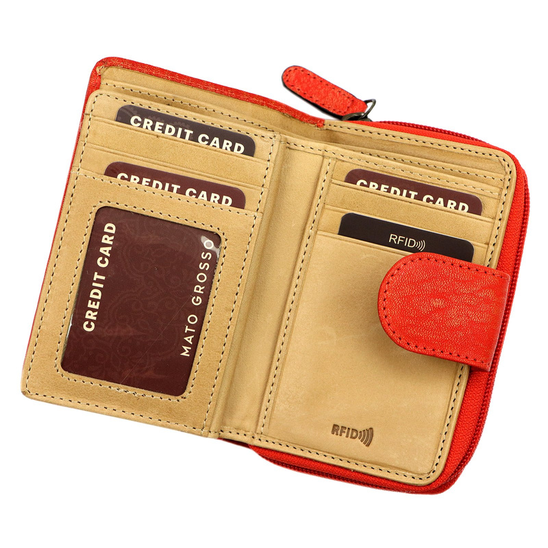 Mato Grosso pionowy duży damski portfel skóra naturalna portmonetka RFID