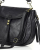 Marco Mazzini Torebka classic saddle bag ze skóry naturalnej na ramie czarna