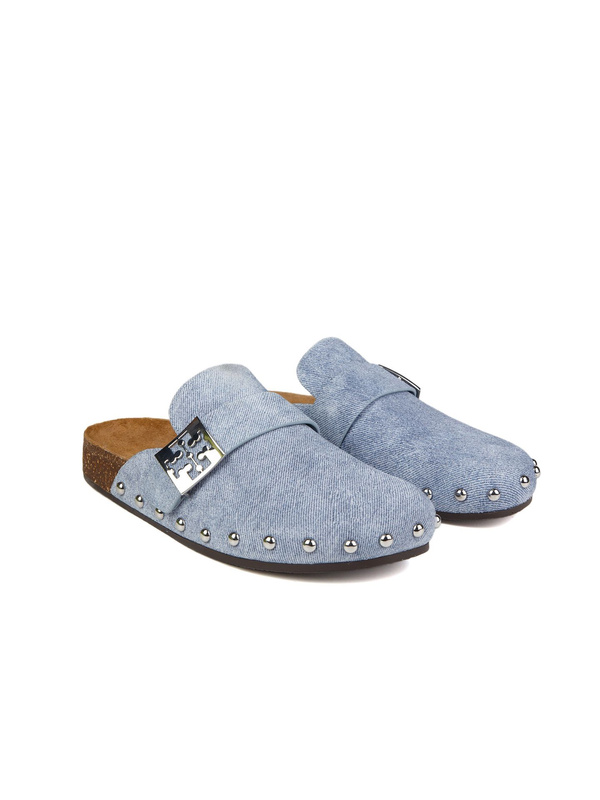 Damskie buty Tory Burch 167995-432 niebieskie chmurowe i srebrne