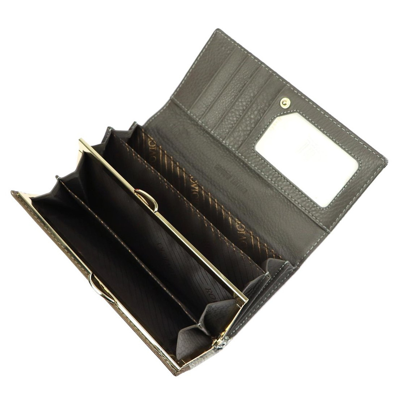 Skórzany damski portfel Rovicky 8801-BPRN RFID