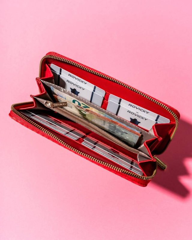 Duży Stylowy portfel damski na zamek od Rovicky