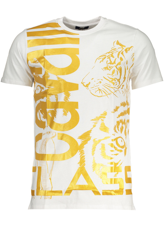 T-SHIRT MĘSKI Z KRÓTKIM RĘKAWEM KLASY CAVALLI BIAŁY