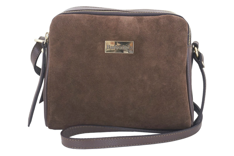 Damska skórzana listonoszka włoska Brązowa ciemna