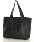 Torebka skórzana shopper damski z przegródkami - MARCO MAZZINI czarna
