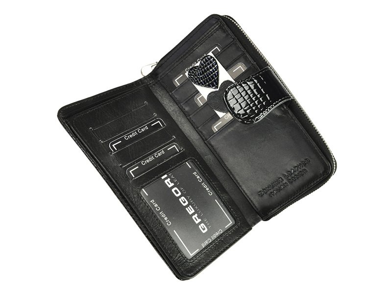 skóra naturalna + Damski portfel ze skóry ekologicznej Gregorio GL-116