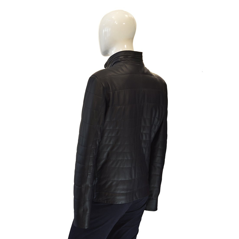 Bukowski całoroczna męska Kurtka skórzana Wojtek pikowana stójka dekolt