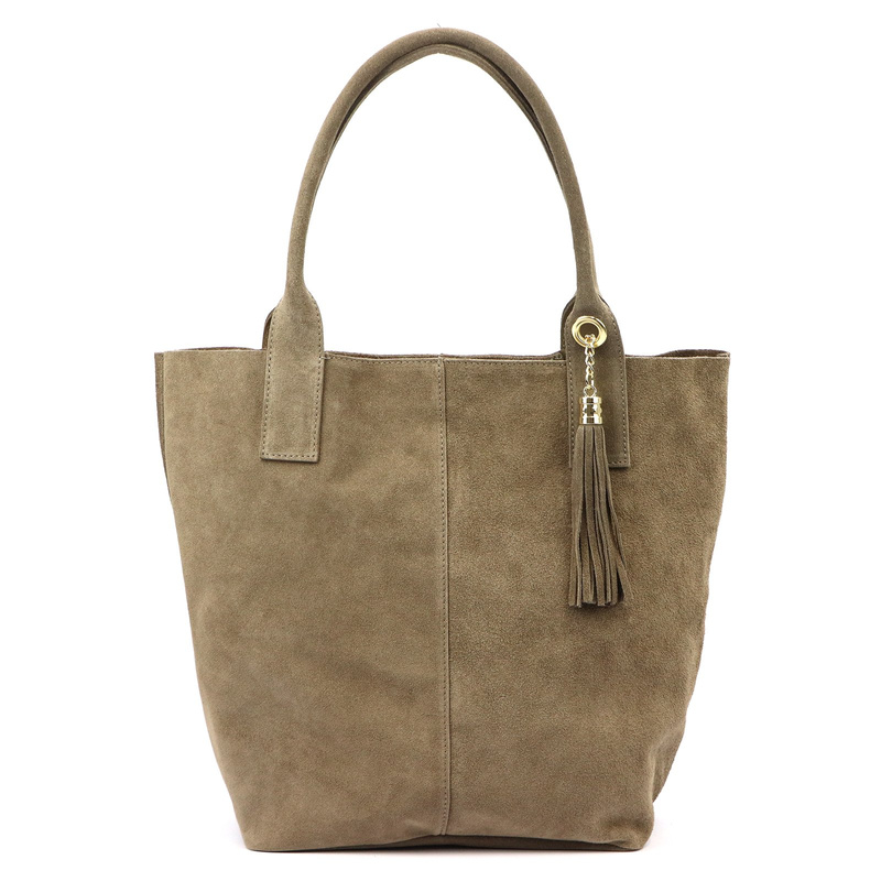 Vera Pelle zamszowa damska shopperbag skóra naturalna torebka na ramię