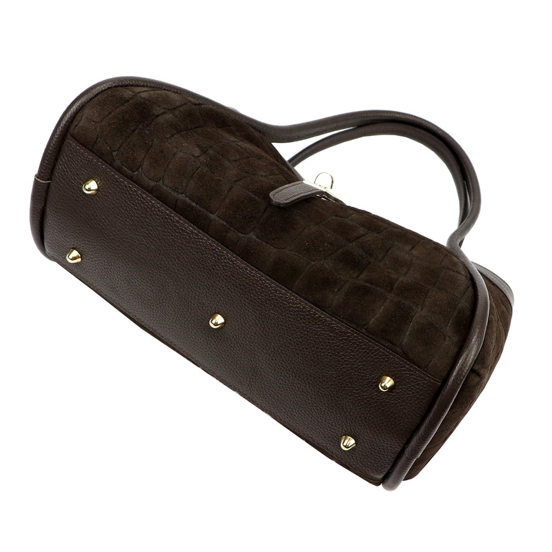 Skórzana torebka Camilla PREMIUM 10.014 CROCO z paskiem