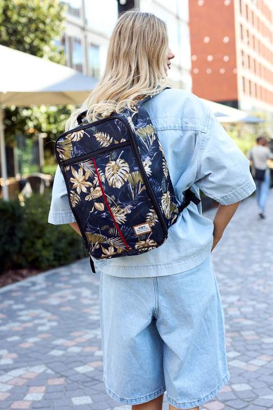 Plecak Podróżny Lekki Bagaż Podręczny Samolotowy Ryanair Wizzair Beltimore złote liście Q77