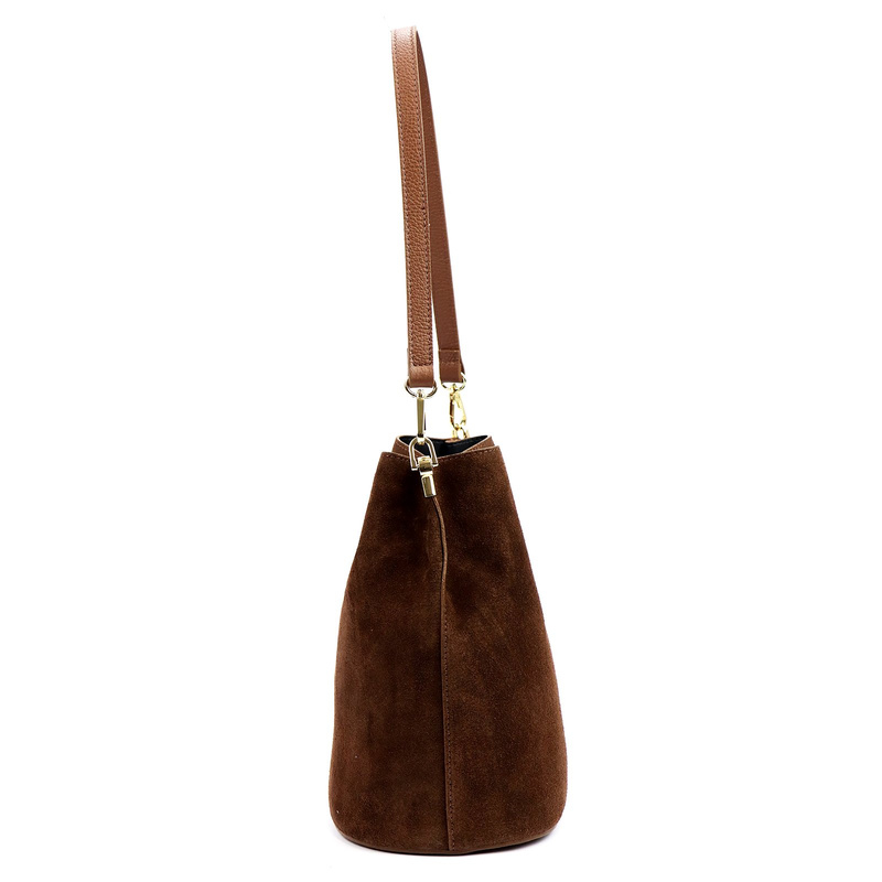 Skórzana Zamszowa damska listonoszka z organizerem torebka przez ramię Luka