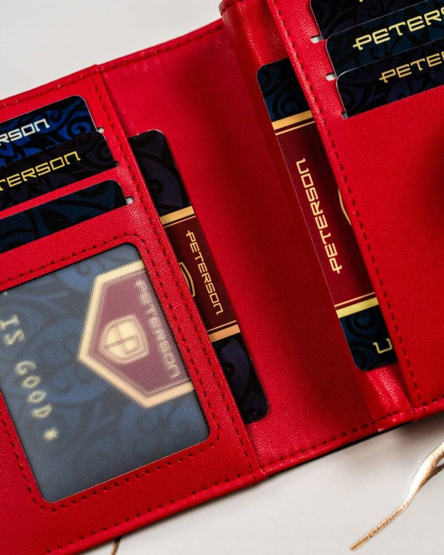 Zgrabny portfel damski ze skóry eko Peterson RFID