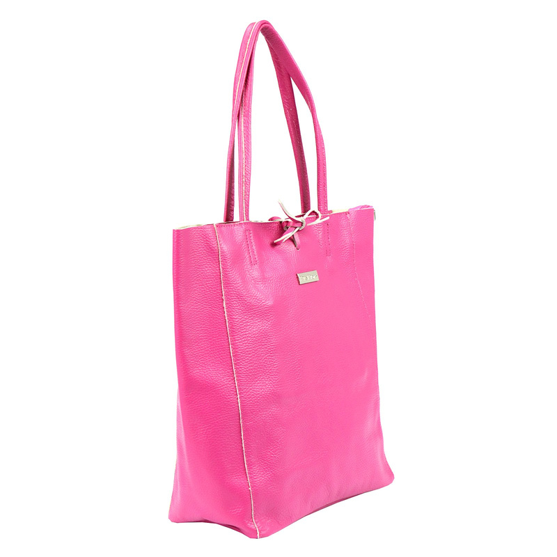 Skórzana damska shopperbag z kieszenią od MiaMore