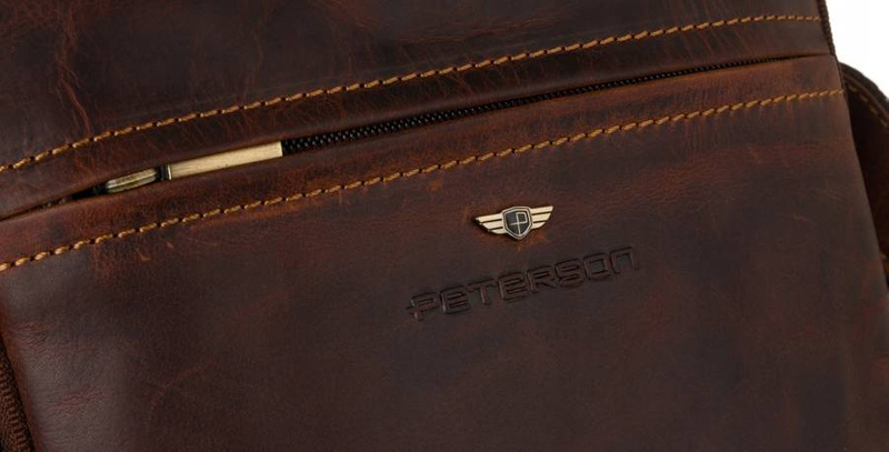 Saszetka męska z naturalnej skóry Peterson PTN TB-8021-COM