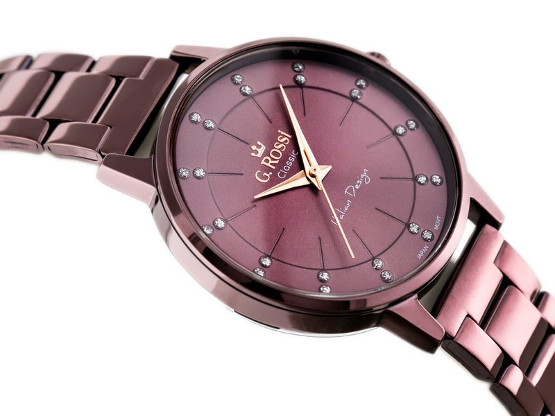 ZEGAREK G. ROSSI - C11715B-2B3 (zg777d) violet + BOX