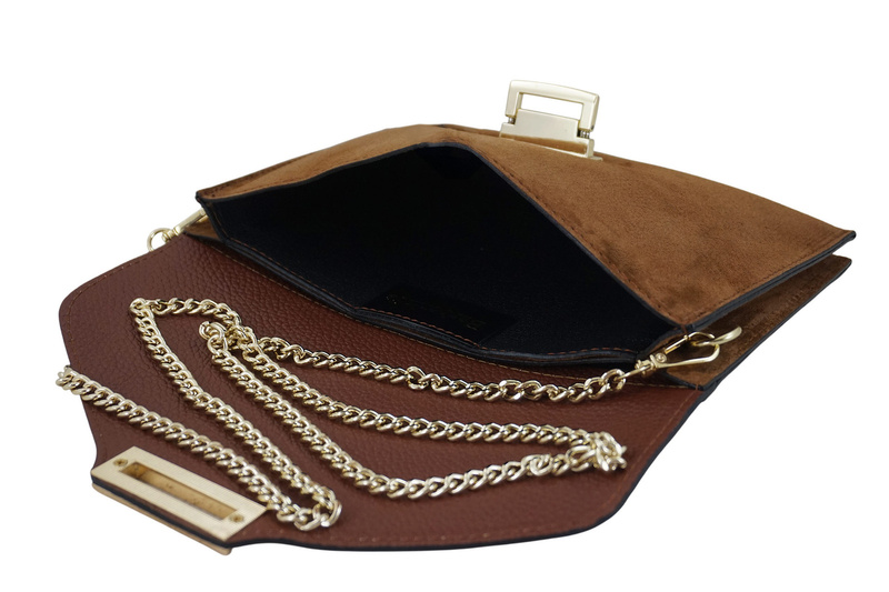 Stylowa kopertówka zamszowa Barberinis - Brązowa