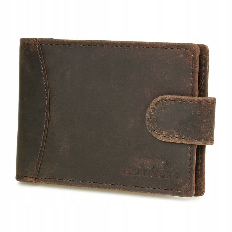 Etui skórzane na dokumenty karty wizytownik RFiD jasny brąz C85