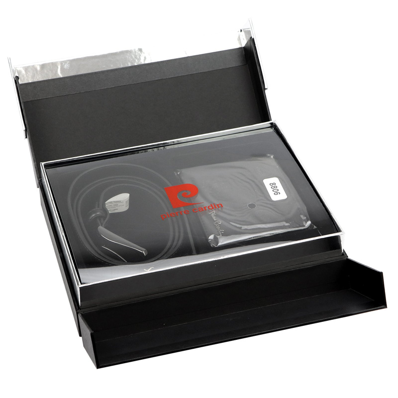 Meski zestaw prezentowy skóra naturalna Pierre Cardin PARURE12 GG16