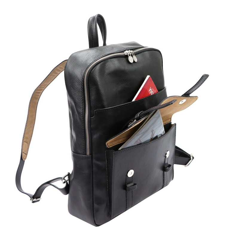 Florence Duży praktyczny damski plecak miejski skóra naturalna kieszenie