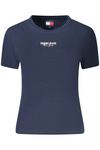 TOMMY HILFIGER DAMSKI T-SHIRT Z KR�TKIM R�KAWEM NIEBIESKI