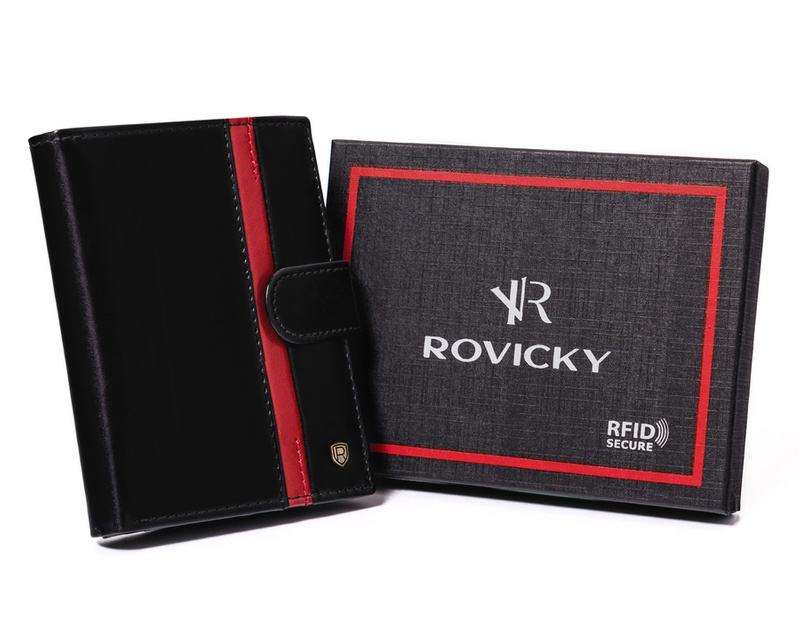 Rozbudowany Skórzany męski portfel Rovicky z RFID