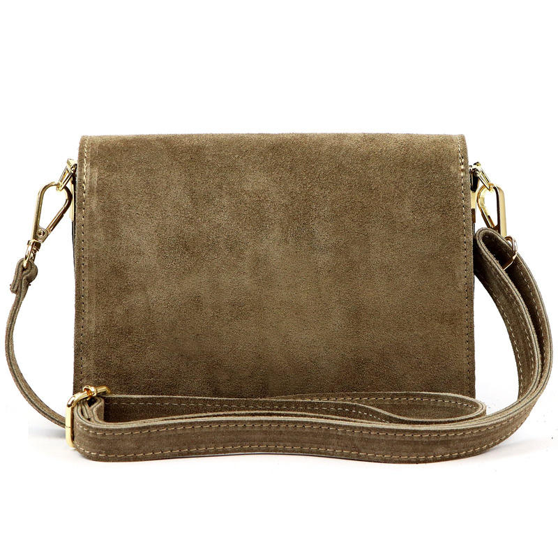 Damska listonoszka ze skóry naturalnej zamszowej z organizerem od Luka