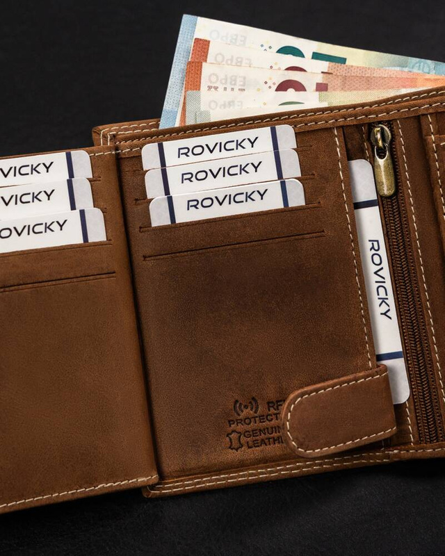 Duży skórzany portfel z indywidualnym wzorem