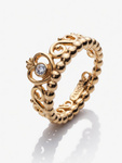 Damski pierścionek Pandora 167158CZ, srebrno-złoty