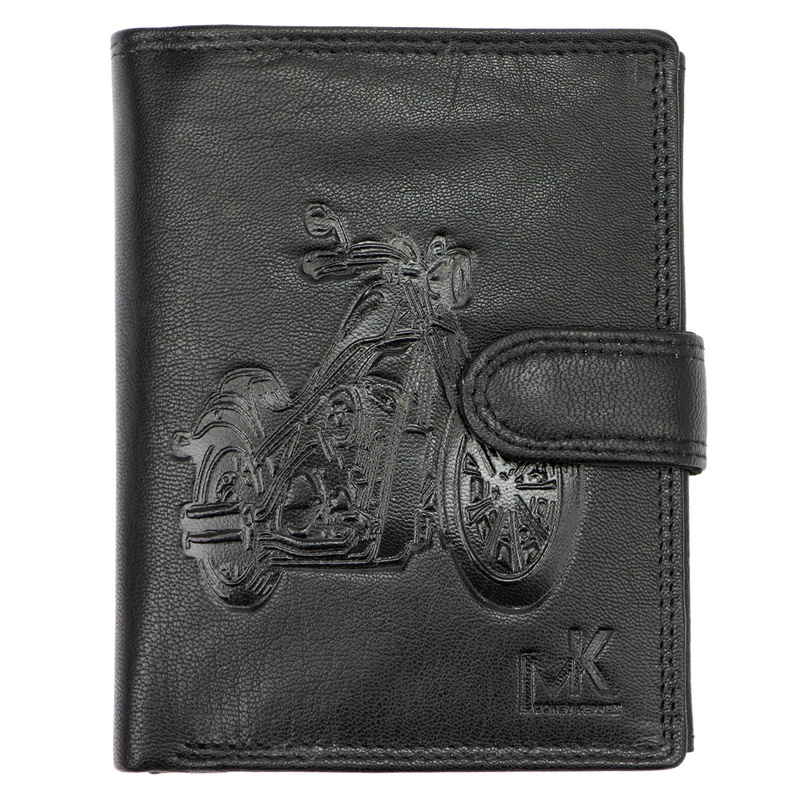 Money Kepper portfel pionowy męski skóra naturalna męski wzór system RFID